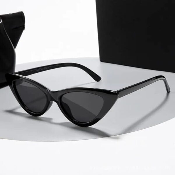 RICHORS Cat Eye Sunglass inspired by Priyanka Chopra UV Protected for Women and Girls Retro Vintage Narrow Cat Eye (Black Frame) - Image 4