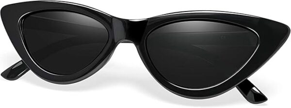 RICHORS Cat Eye Sunglass inspired by Priyanka Chopra UV Protected for Women and Girls Retro Vintage Narrow Cat Eye (Black Frame) - Image 2