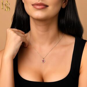 HighSpark 925 Silver Stylish Love Knot Heart Pendant Necklace For Women | 92.5 Sterling Silver & Stunning Shine | Lovely Gift