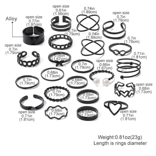 Shining Diva Fashion Set of 22 Latest Stylish Rings for Women and Girls - Image 3