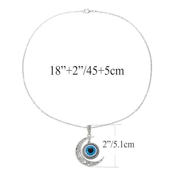 kelistom Turkish Evil Eye Pendant Necklace for Women Men Rope Chain Evil Eye Necklaces Amulet for Protection, Health and Good Luck - Image 2