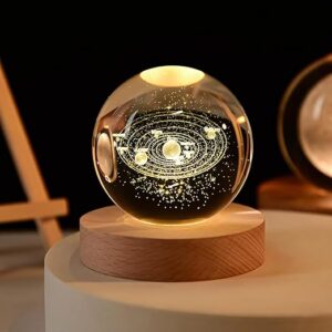 Crystal Ball Night Lamp,Creative Engraved Crystal Ball Night Light