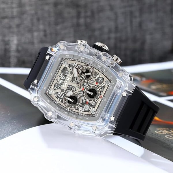Skmei New Launch Sport Analog Watch Men's Watch, Silica Gel Rubber Black Band, Stopwatch Wrist Watch - 2305 - Image 3