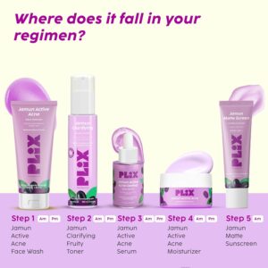 PLIX - THE PLANT FIX Jamun Active Acne Range With Cleanser, 2% Salicylic Acid Serum, Smoothie Moisturizer