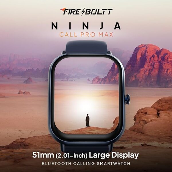 Fire-Boltt Ninja Call Pro Max Smart Watch 2.01 inch Display, Bluetooth Calling, 120+ Sports Modes, Health Suite, Voice Assistance (Blue) - Image 2