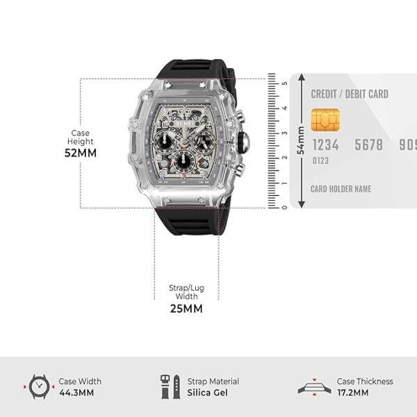 Skmei New Launch Sport Analog Watch Men's Watch, Silica Gel Rubber Black Band, Stopwatch Wrist Watch - 2305 - Image 2