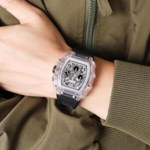Skmei New Launch Sport Analog Watch Men's Watch, Silica Gel Rubber Black Band, Stopwatch Wrist Watch - 2305