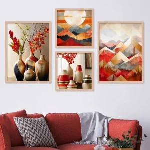 Aesthetic Modern Wall Decor Prints with Frame for Home Decoration